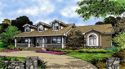 Country Farmhouse Southern Traditional Elevation of Plan 63353