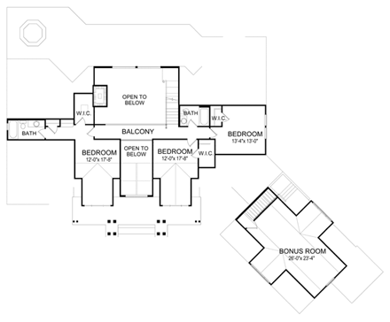 House Plan 63361 Second Level Plan