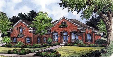 Contemporary Florida Mediterranean One-Story Elevation of Plan 63369