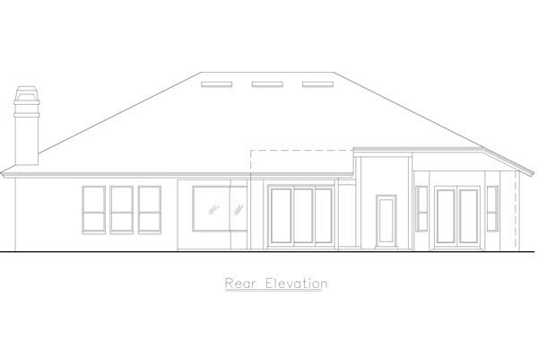 Contemporary European Mediterranean Tuscan Rear Elevation of Plan 63377