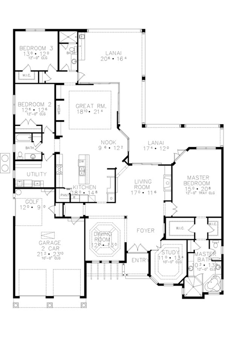 House Plan 63378 First Level Plan
