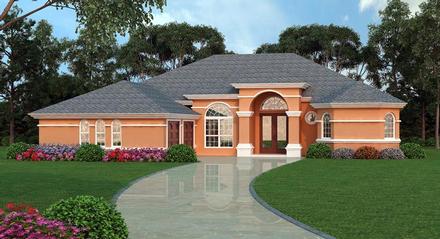 European Mediterranean Tuscan Elevation of Plan 63379