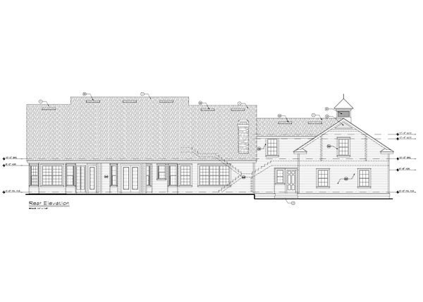 Country Traditional Rear Elevation of Plan 63381