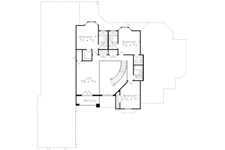 House Plan 63382 Second Level Plan
