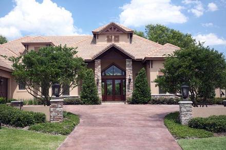 Contemporary Craftsman European Mediterranean Southern Elevation of Plan 63383