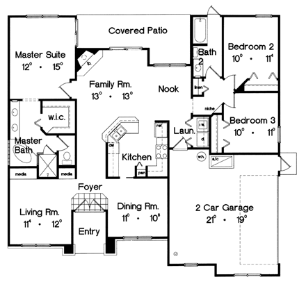House Plan 63395 First Level Plan