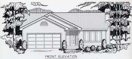 Ranch Traditional Elevation of Plan 63500