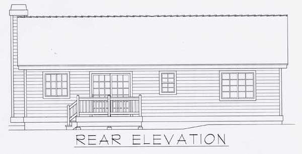Ranch Traditional Rear Elevation of Plan 63500