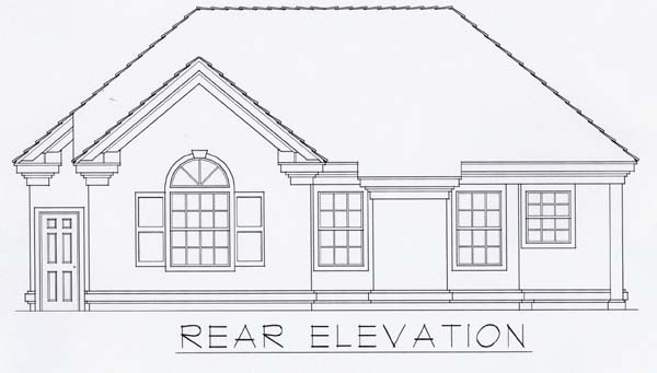 European Rear Elevation of Plan 63504