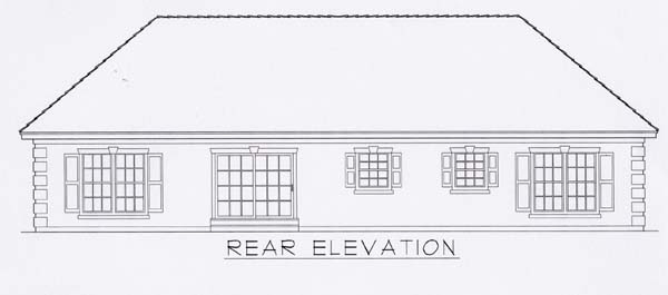 Contemporary European Rear Elevation of Plan 63512