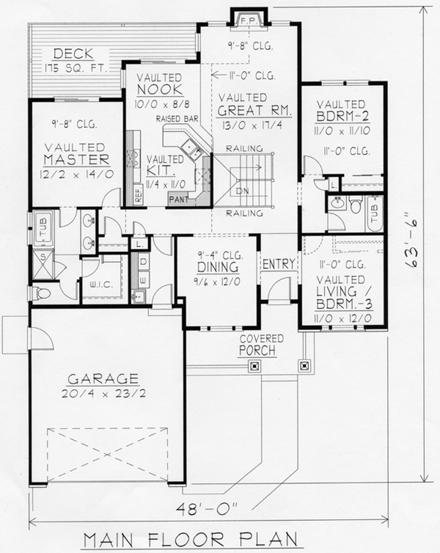 House Plan 63513 First Level Plan