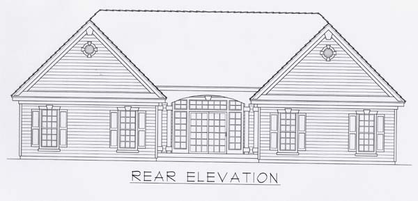 Country European Rear Elevation of Plan 63515