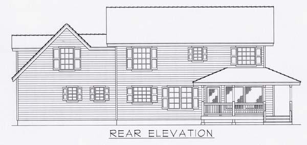 Country Rear Elevation of Plan 63516