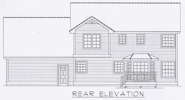 Victorian Rear Elevation of Plan 63517