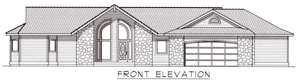 Contemporary Rear Elevation of Plan 63518