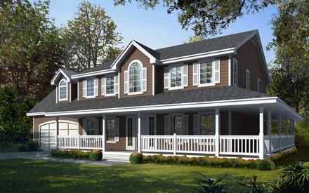 Country Farmhouse Elevation of Plan 63523