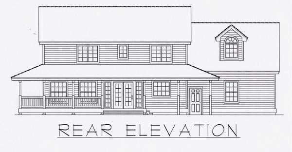 Country Farmhouse Rear Elevation of Plan 63523