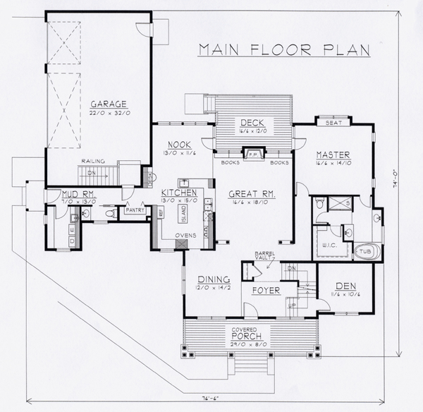 Country Farmhouse Level One of Plan 63531