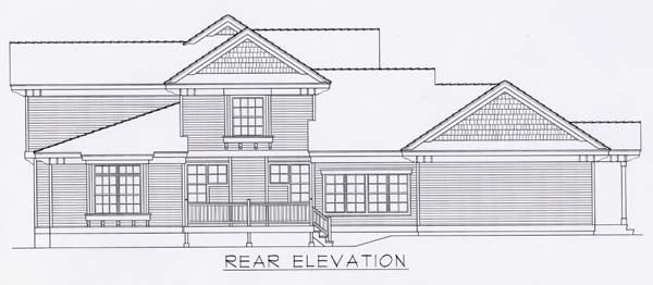 Country Farmhouse Rear Elevation of Plan 63531