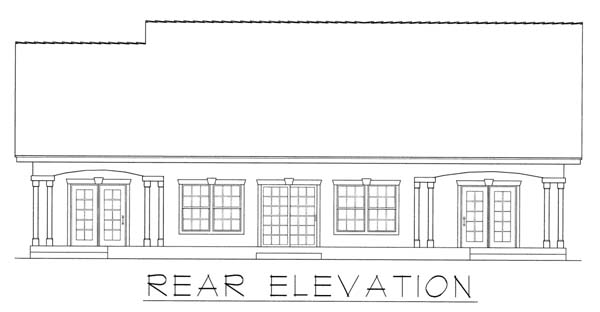 Country European Rear Elevation of Plan 63533