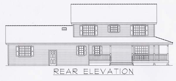 Country Rear Elevation of Plan 63534