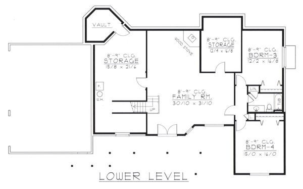 Contemporary Lower Level of Plan 63535