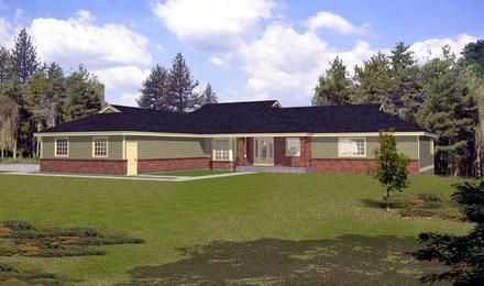 Contemporary Ranch Elevation of Plan 63537