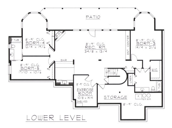 Contemporary Lower Level of Plan 63540