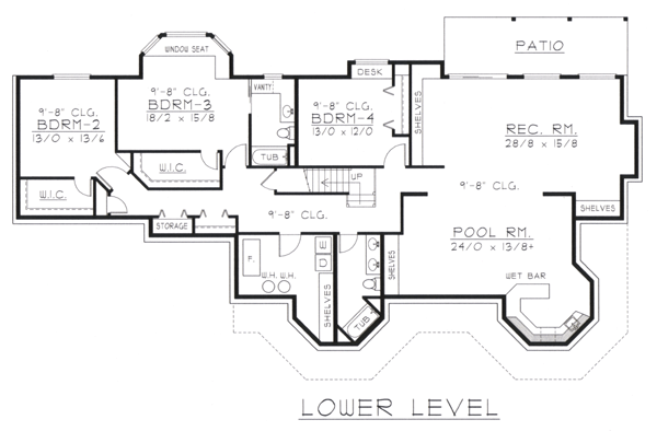 Contemporary Lower Level of Plan 63541