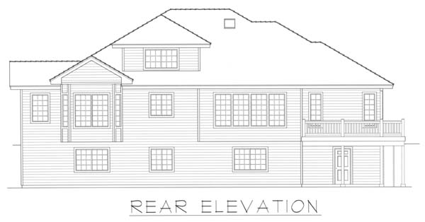 Contemporary Rear Elevation of Plan 63545