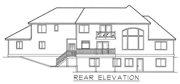 Country European Rear Elevation of Plan 63546