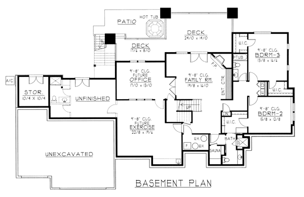Ranch Lower Level of Plan 63547