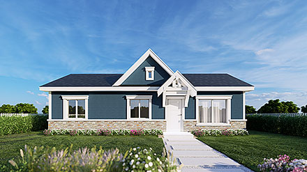Craftsman Traditional Elevation of Plan 63565