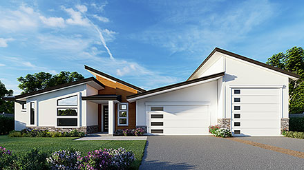 Contemporary Modern Elevation of Plan 63594