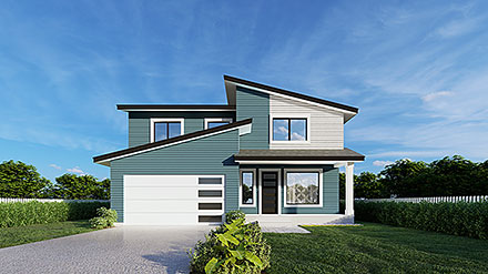 Contemporary Modern Elevation of Plan 63596