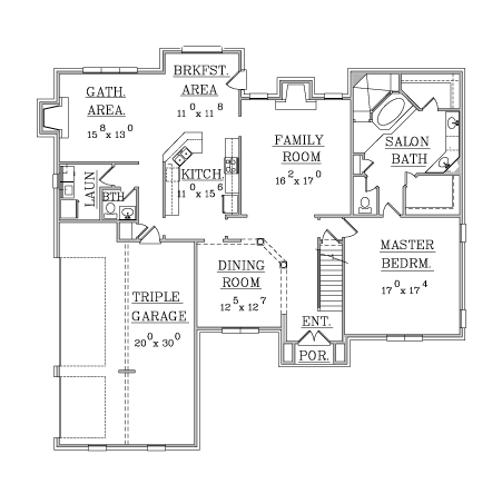 House Plan 63705 First Level Plan