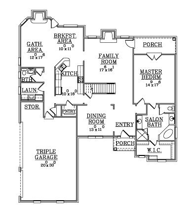 House Plan 63706 First Level Plan