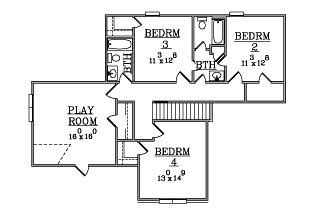 House Plan 63706 Second Level Plan