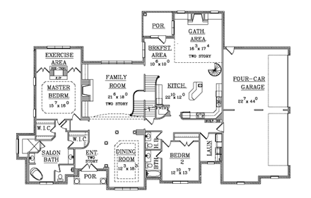 House Plan 63707 First Level Plan