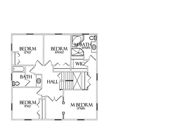 Farmhouse Level Two of Plan 64400