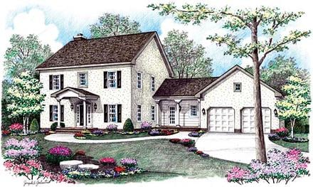 Farmhouse Elevation of Plan 64400