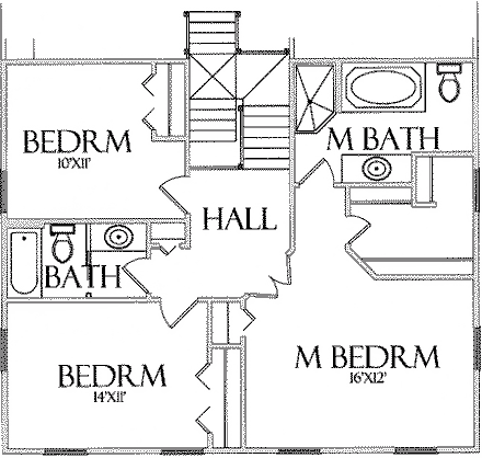 House Plan 64402 Second Level Plan