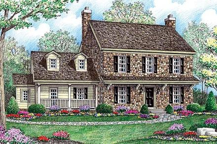 Farmhouse Elevation of Plan 64403