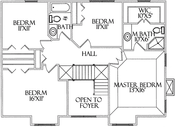 Farmhouse Level Two of Plan 64410