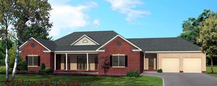 One-Story Ranch Elevation of Plan 64412
