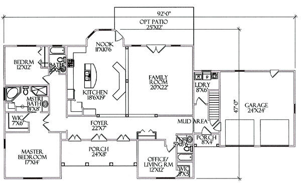 One-Story Level One of Plan 64413