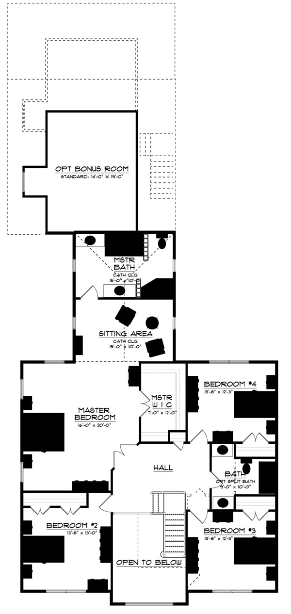 Contemporary Farmhouse Level Two of Plan 64414