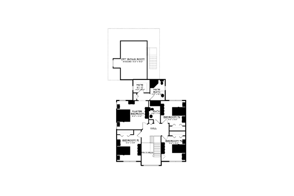 Contemporary Farmhouse Level Two of Plan 64415