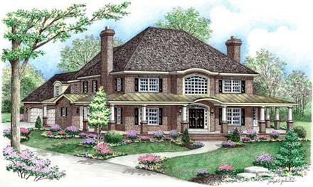 Contemporary Farmhouse Elevation of Plan 64415