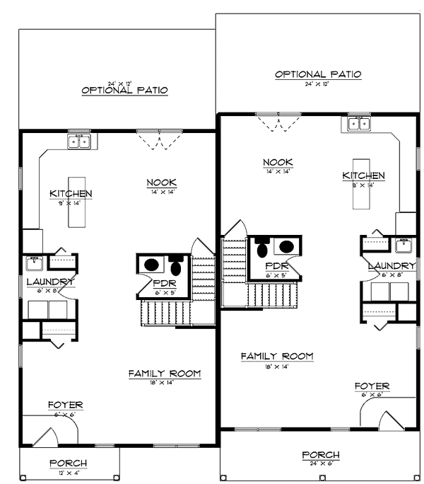 Farmhouse Level One of Plan 64416